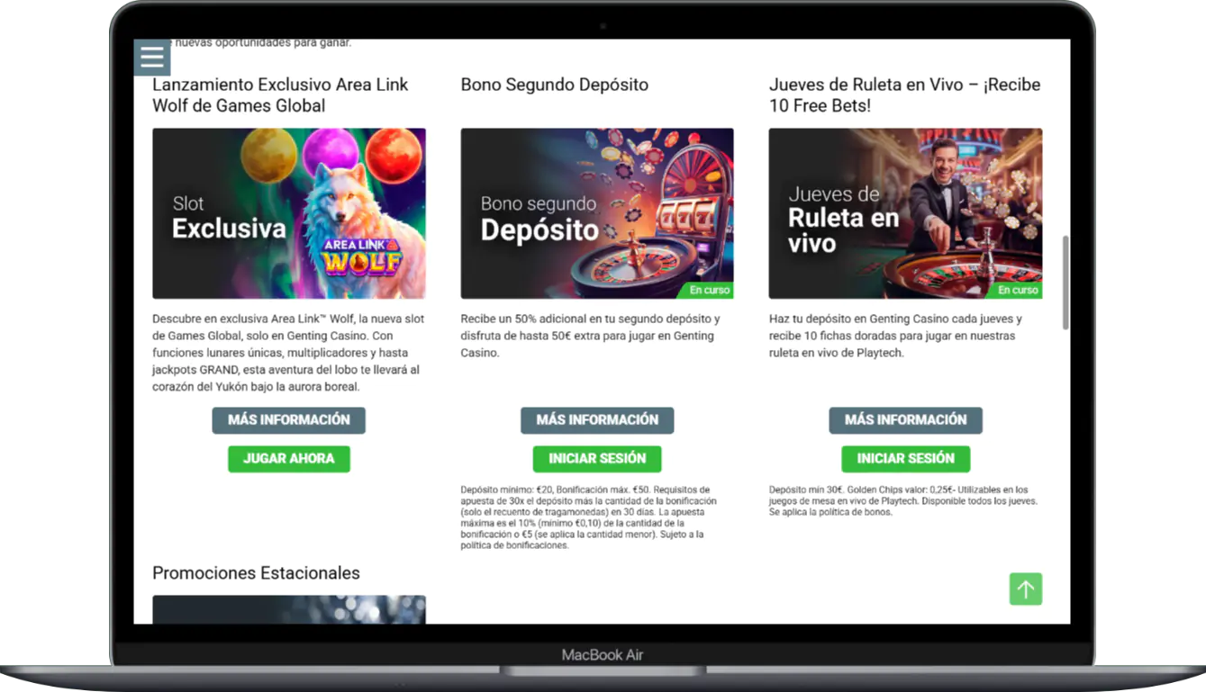Bonificaciones y promociones en el casino Genting